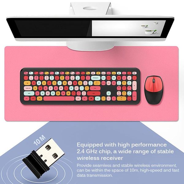 

for desk notebooks wireless 110 keys keyboard 1200dpi mouse set mute power-saving mixed color keyboard and mouse