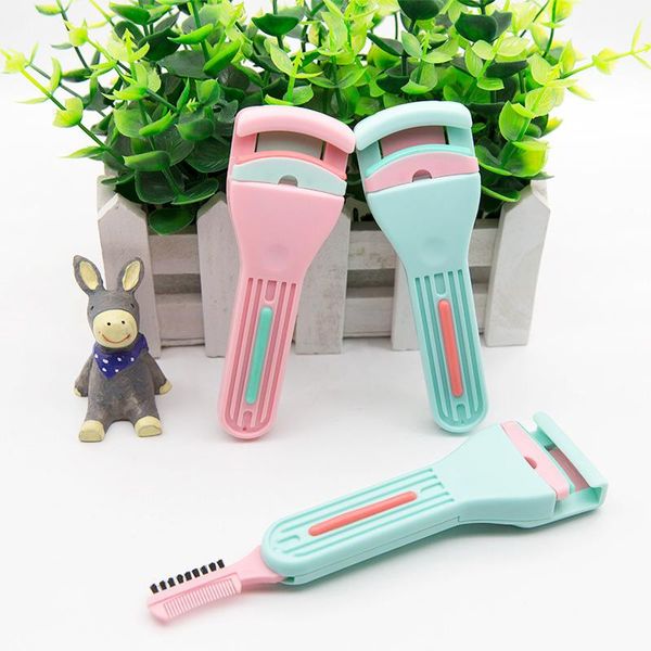 

eyelash curler yiowio portable lash eyelashes curling tweezers clip brush definer 2 in 1 wearing assistance tool