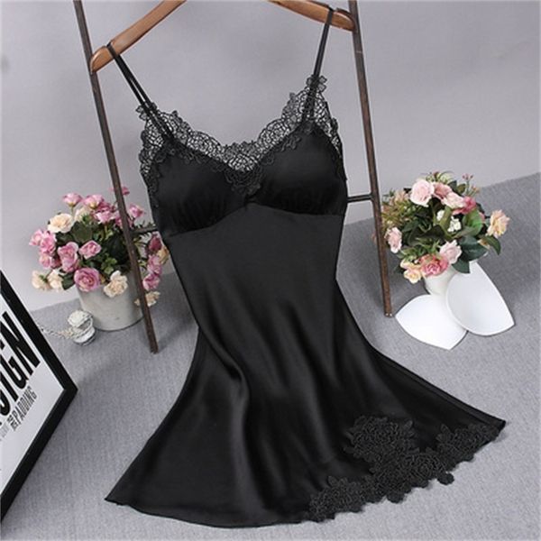 

pajamas simulation si nightgown large underwear nightdrs, Red;black