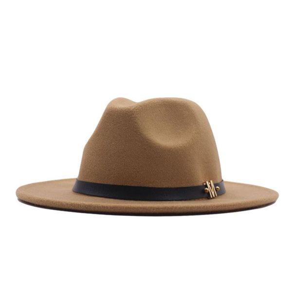 

stingy brim hats classical wool felt wide fedora hat pu belt british panama caps men women winter wedding jazz fedoras casquette, Blue;gray