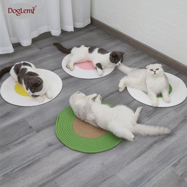 

cat beds & furniture natural cotton woven claw grinding pad knitting dual-purpose scraper cool sleeping mat non-slip scratch prevention