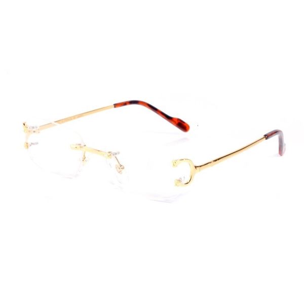 

designer fashion luxury cart/er sunglasses pawes sun lasses frame men gold rimless eyeglasses for man clear lens prescription spectacle 9595, White;black