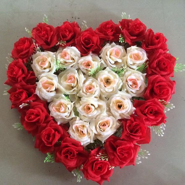 

14colors 40cm*40cm lovely heart shape rose flowers for wedding car wall door artificial decorative flowers para porta