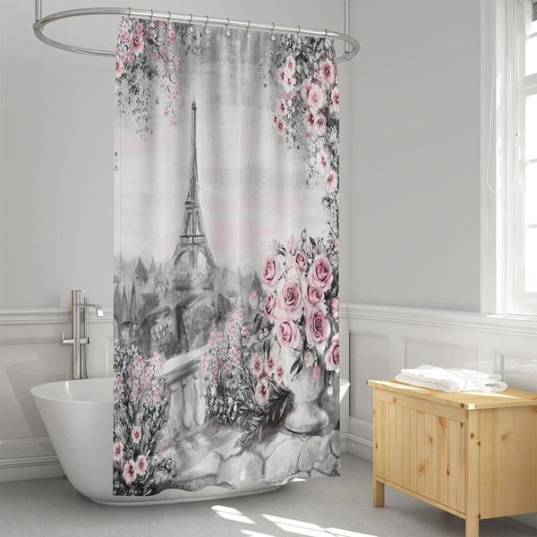 

shower curtains eiffel tower paris curtain waterproof cloth fabric bathr mould proof resistant bathroom washable bath curta