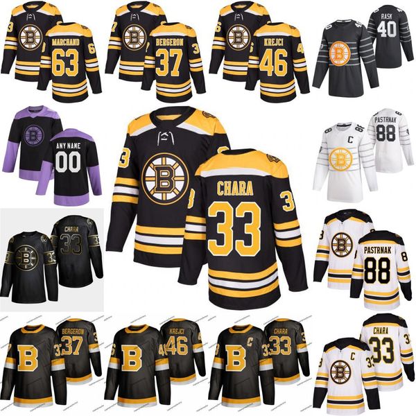 

33 zdeno chara boston bruins 2020 patrice bergeron brad marchand david pastrnak david krejc marcus johansson charlie mcavoy nordstrom jersey, Black;red