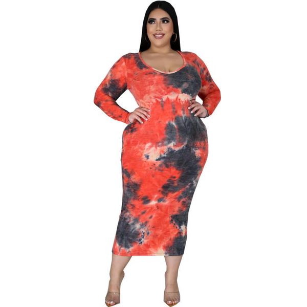 

casual dresses 5xl plus size for women dress 4x midi bodycon fashion back zip o neck full sleeve lady big large oversized, Black;gray