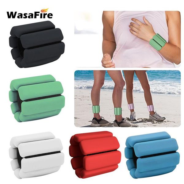 

1 pair weight wristband running sports training fitness energy weight-bearing bracer adjustable arms legs lead block wrist strap, Black;red