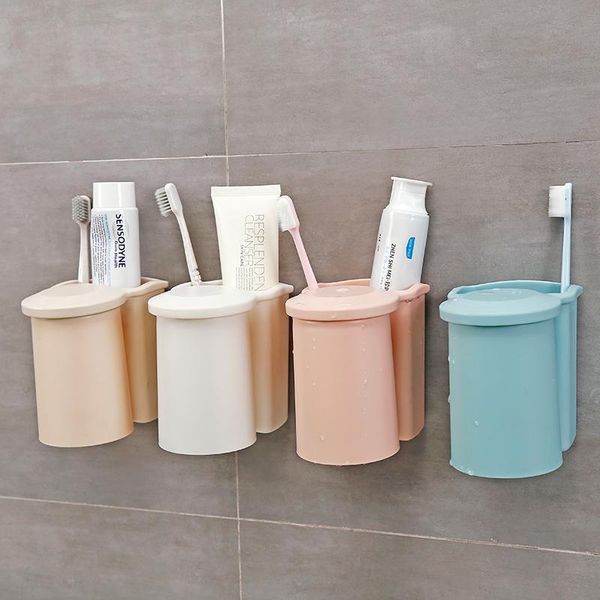 

toothbrush holders punch-holder organizer dental tool storage rack bathroom wall hanging toothpaste shelf