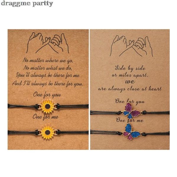 

european and american creative alloy drip oil woven card bracelet butterfly small daisy delicate bracelet girl jewelry, Golden;silver