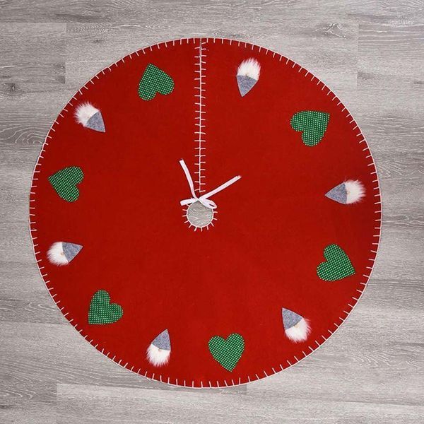 

christmas decorations tree skirt non-woven gnome &love-heart pattern xmas skirts for indoor1