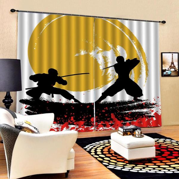 

curtain & drapes people sports 3d fabric decoration curtains customized size luxury blackout window for living room