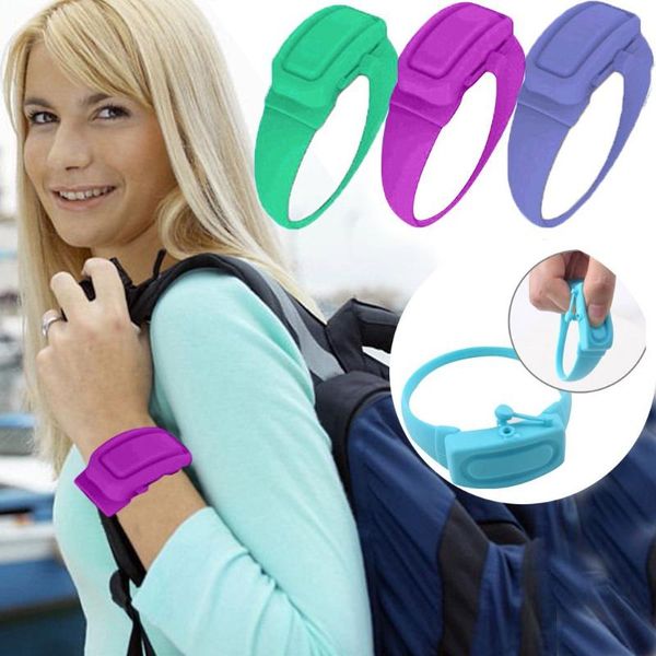 

watch bands 3pcs wristband hand dispenser this wearable sanitizer pumps disinfecta silicone band bracelet desinfectant, Black;brown