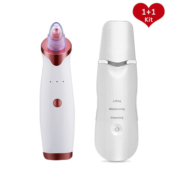 

professional ultrasonic facial skin scrubber+vacuum blackhead remover pore acne cleaner spot pimple removal face care tools