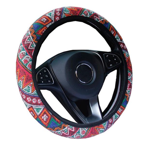 

steering wheel covers bohemian linen style 10 styles car cover wrap for 37-38cm no inner ring braid on the stuurhoes