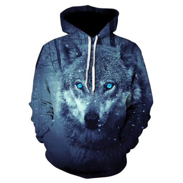 

men's hoodies & sweatshirts selling men clothing wolf sweatshirt 3d print streetwear animal pullover fashion teens hoodie casual cool 5, Black