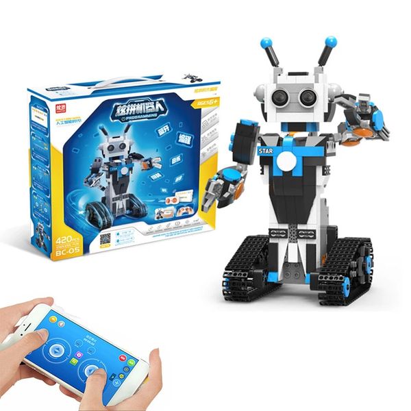 420/448 pz FAI DA TE Building Building Technology APP Intelligent PROGRAMMABILE APP PRODOTTO APP / Telecomando Bambini Robot Toy Stem Learning Kit Regali per bambini