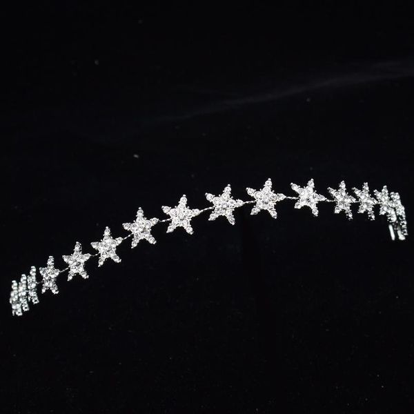

sparkling crystal star wedding bridal tiara headbands for women corona hair ornaments wedding bride hair jewelry acc qylkcz, Silver