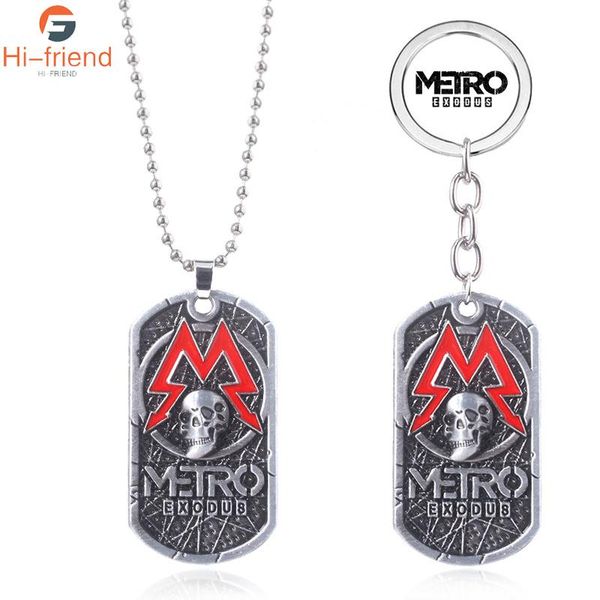 

chains game metro exodus 2033 metal necklace man charm souvenir tag mode for games gift, Silver