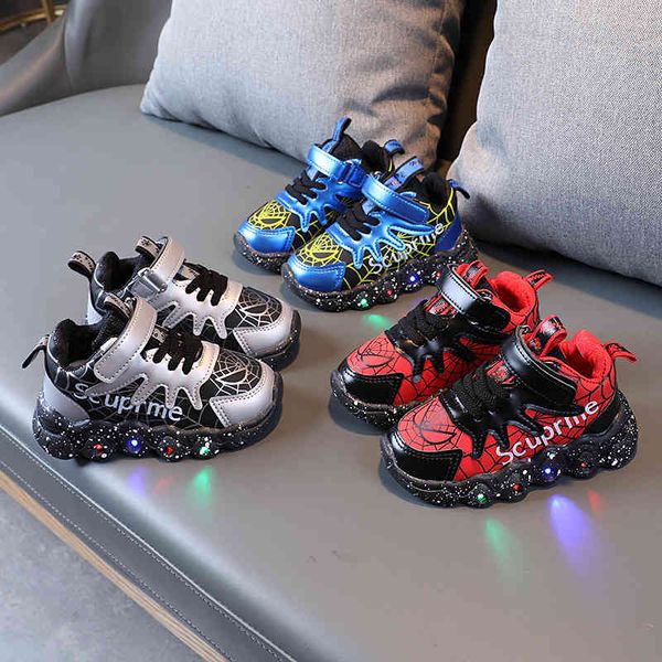 

baby shoes children's sports and leisure men's women's light-emitting small medium-sized light running girls', Black