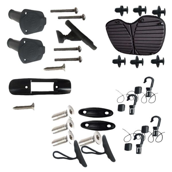 

rafts/inflatable boats -black surfboard canoe anchor trolley deck plate kit hatch for kayaking boat fishing rigging accessories