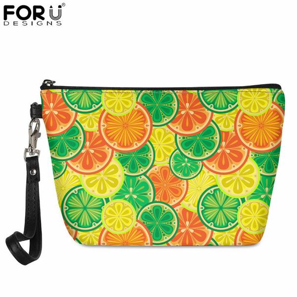 

cosmetic bags & cases forudesigns cartoon lemon pattern women's travel toiletry case pu makeup storage pouch bag organizer receive