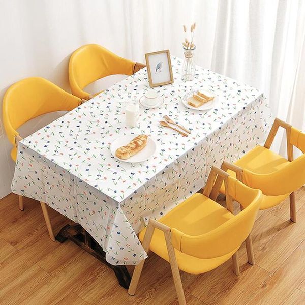 

table cloth 130*140cm pastoral fresh tablecloth flower printed waterproof oil-proof anti-scalding pvc rectangular mat