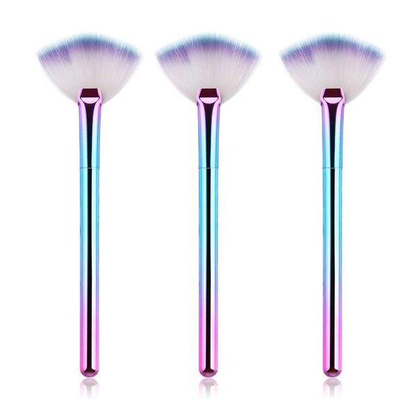 

makeup brushes 1pcs practical facial fan soft portable mask cosmetic tools for women ladies girls