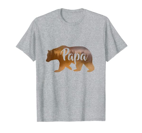 

men's papa bear forest t-shirt awesome camping tee, White;black