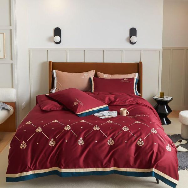 

new 1000tc egyptian cotton comforter bedding set  king size flat /fitted sheet linen set pillow cover 4pcs bed