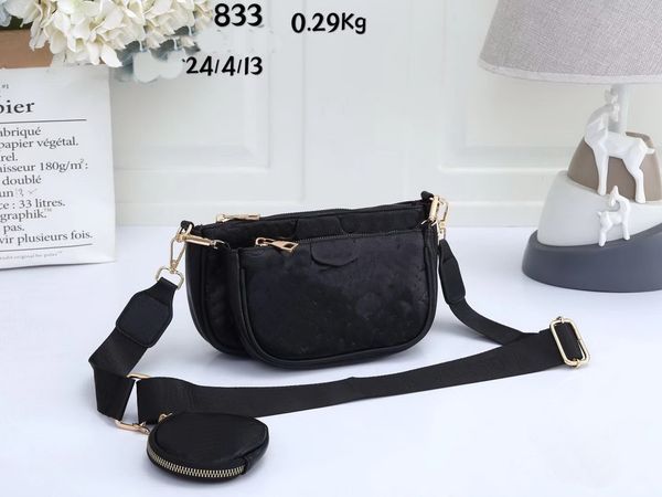 

3 piece suit women messenger leather handbag evening bag flower luxurys designers pochette felicie shoulder bags checkers date code serial h