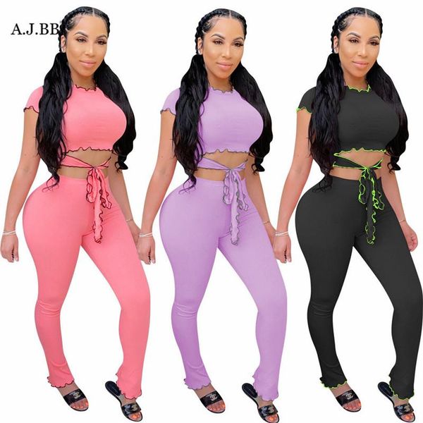

women's tracksuits 2021 europe summer solid color nightclub two piece fashion fit o-neck short sleeve vest and pants womens suit, Gray