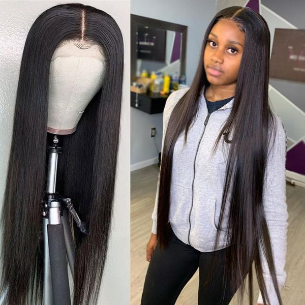 

lace wigs wigirl 28 30 inches 5x5 straight hd transparent wig remy brazilian human hair 200 250 density closure, Black;brown