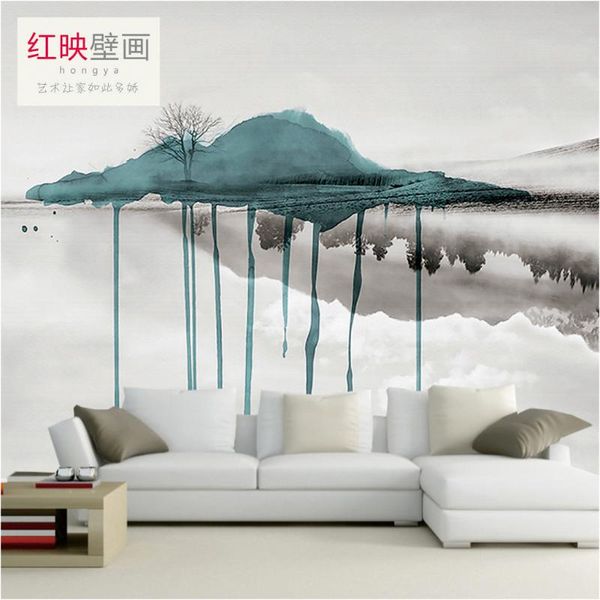 

wallpapers personalized customized splash ink landscape painting wallpaper living room sofa background wall bedroom dining 3d mural
