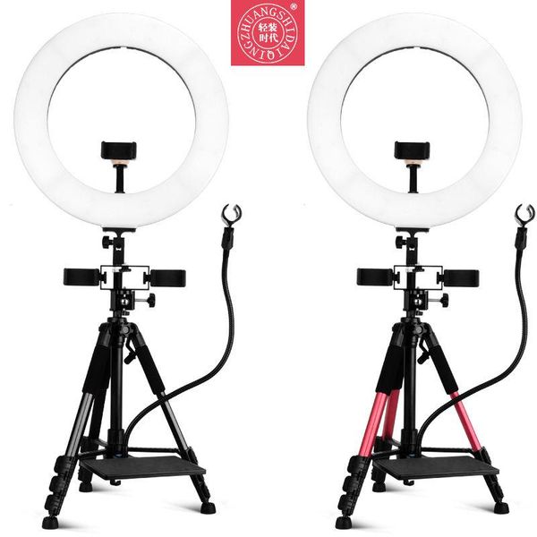 

cell phone mounts & holders tiktok broadcast stand with 18 14inch led ring light mobile microphone clip for selfie stick video record reel s