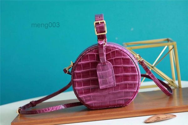 

trendy famous petite boite chapeau bag original crocodile trim canvas hatbox shoulder bags crossbody messenger envelope bag handbags m43514