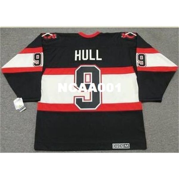 

668s #9 bobby hull chicago blackhawks 1930's ccm vintage hockey jersey or custom any name or number retro jersey, Black