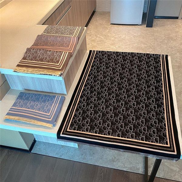 

hats, scarves & gloves sets 2021 brand imitation cashmere scarf lady letter style warm autumn and winter shawl, Blue;gray