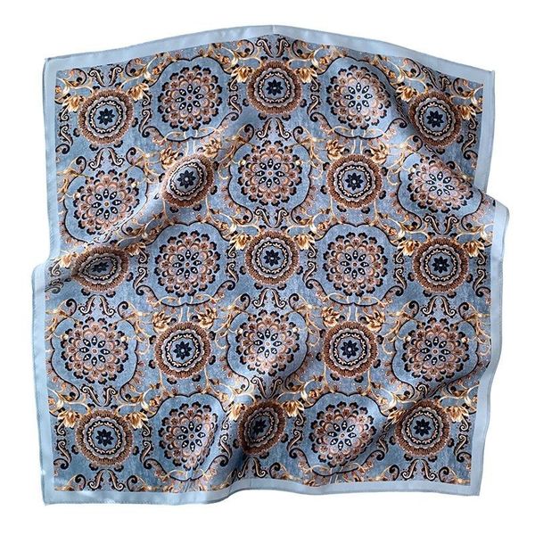 

scarves 2021 pashmina 100% mulberry silk scarf fashion women summer beach small shawl poncho 53*53cm hijab bandana kerchief, Blue;gray