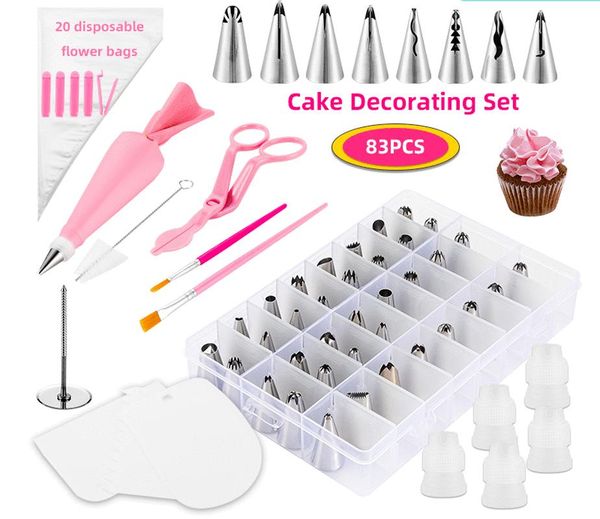 

baking & pastry tools 83 set tips cream nozzles for cake tool piping bag and bakery accessories decorating