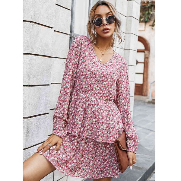 

casual dresses spring autumn women long sleeve high waist flower print party female mini dress beach vestidos 4mix, Black;gray