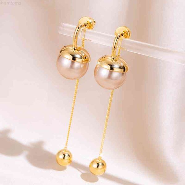 

charms earrings south korea ins 925 silver needle pearl, Golden