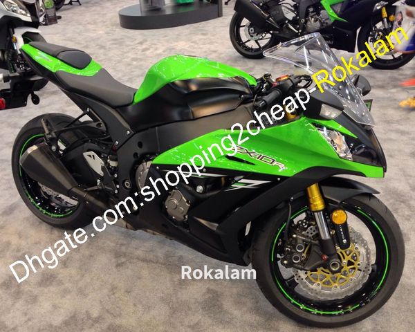 ZX-10R Feeding Set para Kawasaki Ninja ZX10R ZX 10R Green Black Sports Moto Fairings 2011 2013 2014 2015 (moldagem por injeção)