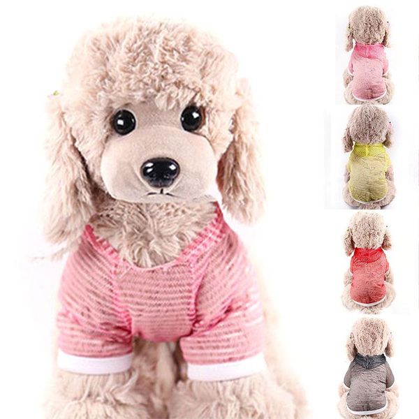 

dog apparel raincoat waterproof sun protection clothing solid color striped summer thin four feet breathable light