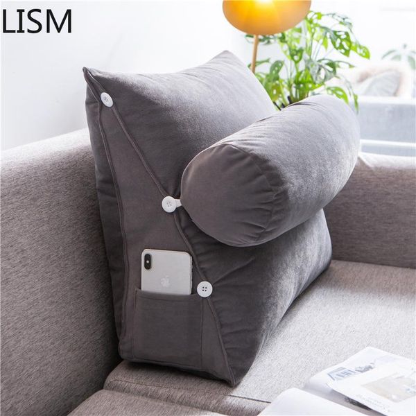 

large lumbar support backrest pillow for bed triangular bedside cushion office chair bedroom tatami soft bag sofa bench cushion