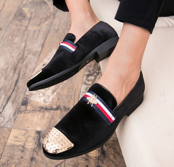 

casual men's luxury dress shoes summer breathable men's designer loafers leather shoes 39-47 with box, Black