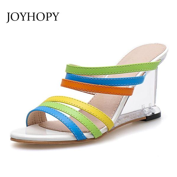

2021 new jelly shoes women multicolor strap high heels summer woman wedges platform sandals transparent heel slippers ws1797, Black