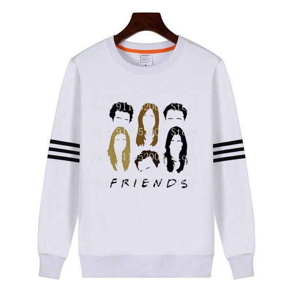 

women's hoodies & sweatshirts friends harajuku halloween printed clothing 25 patterns crewneck pullover hoody white three black bars