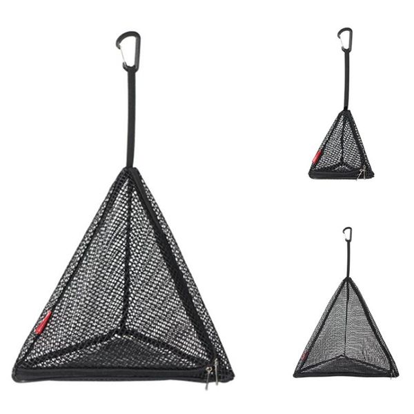 

laundry storage & organization outdoor triple-cornered drying net foldable camping hanging basket pvc bag
