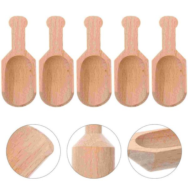 

spoons 5pcs mini wooden durable powder scoops household small