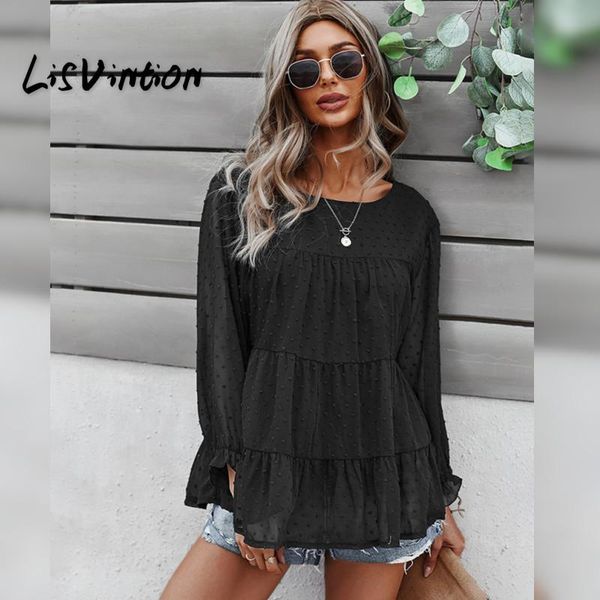 

women's blouses & shirts spring/autumn women loose long sleeve o-neck shirt office blouse casual female top, White